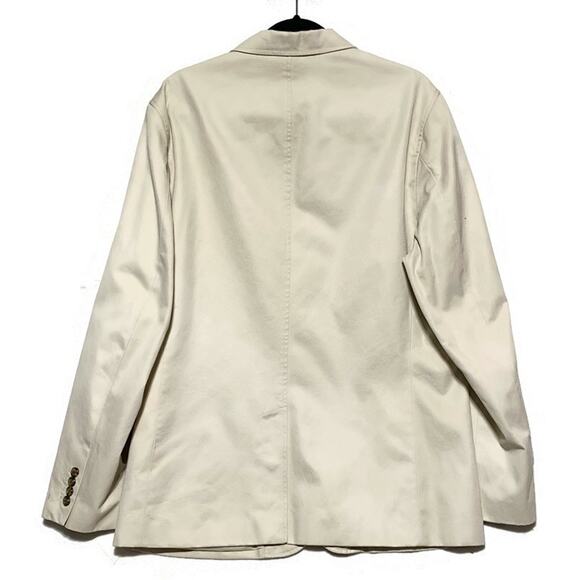 Eddie Bauer Sport Jacket Blazer Men's Large Cotton Off White Light Tan Lined - Picture 2 of 10